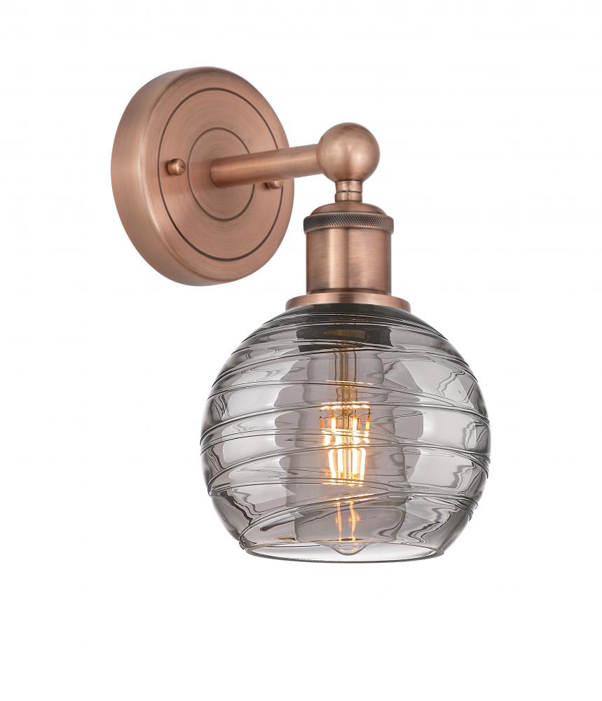 Athens Deco Swirl - 1 Light - 6 inch - Antique Copper - Sconce