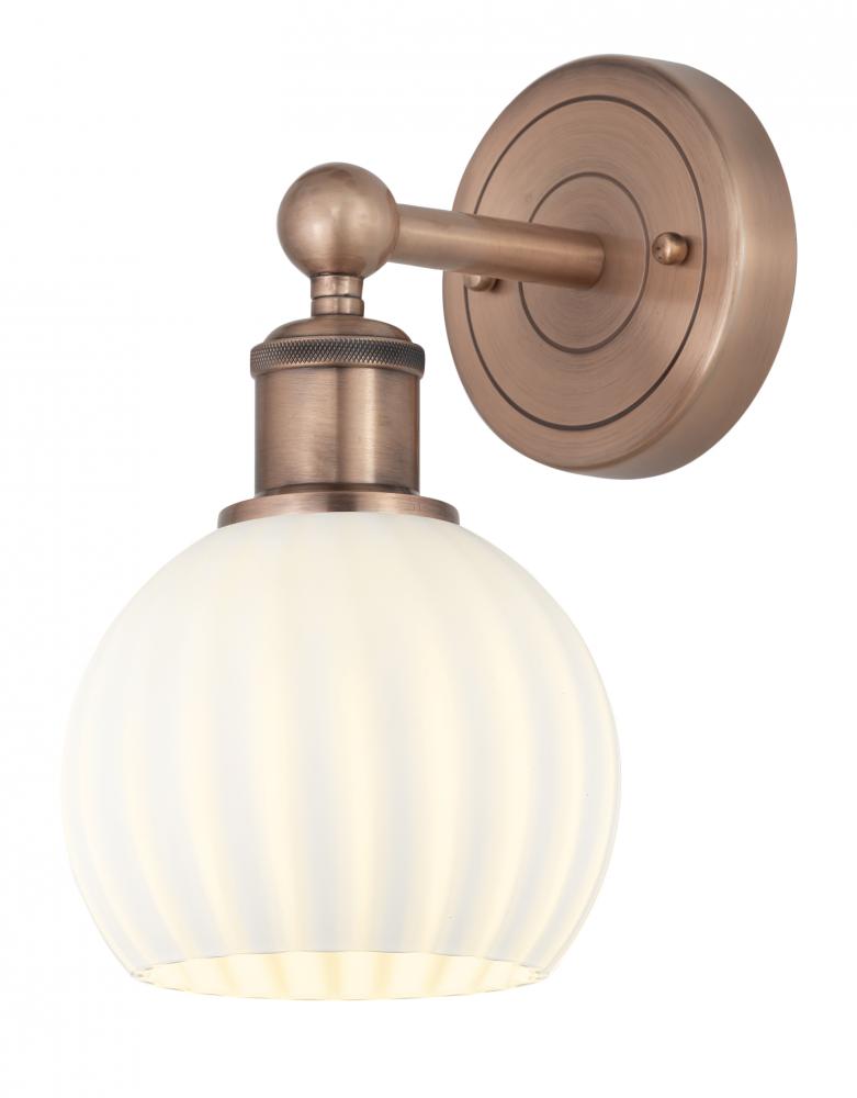 White Venetian - 1 Light - 6 inch - Antique Copper - Sconce