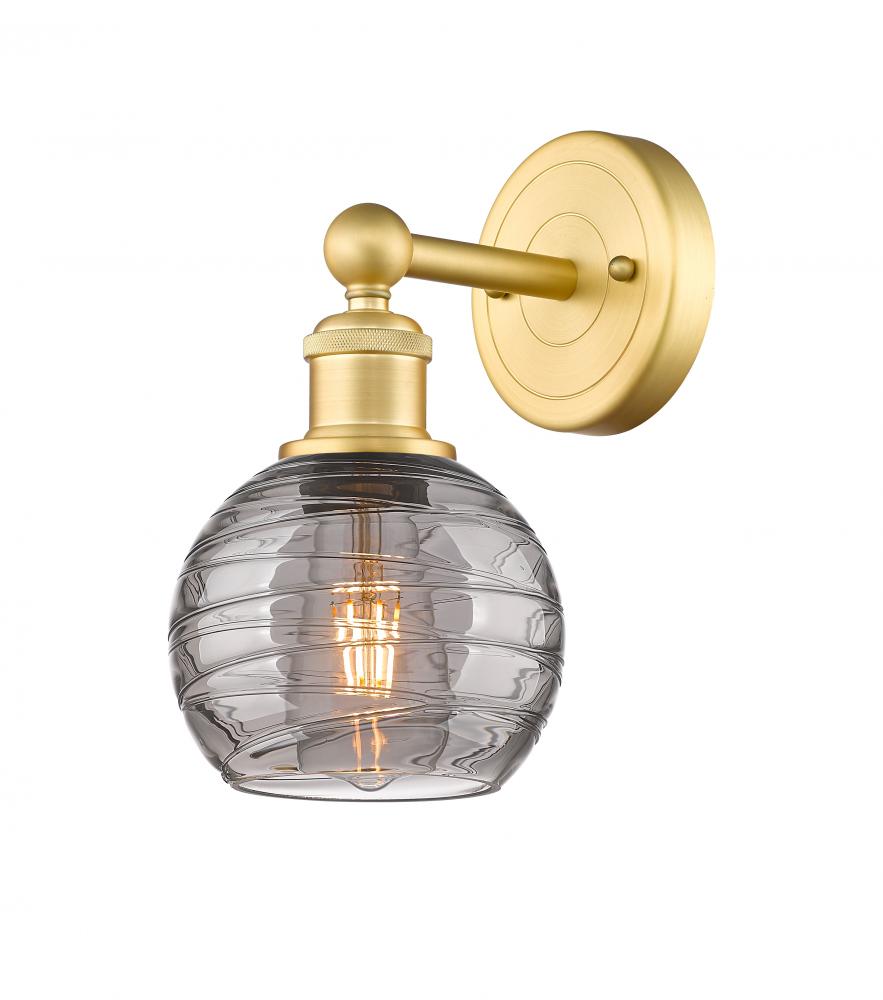 Athens Deco Swirl - 1 Light - 6 inch - Satin Gold - Sconce