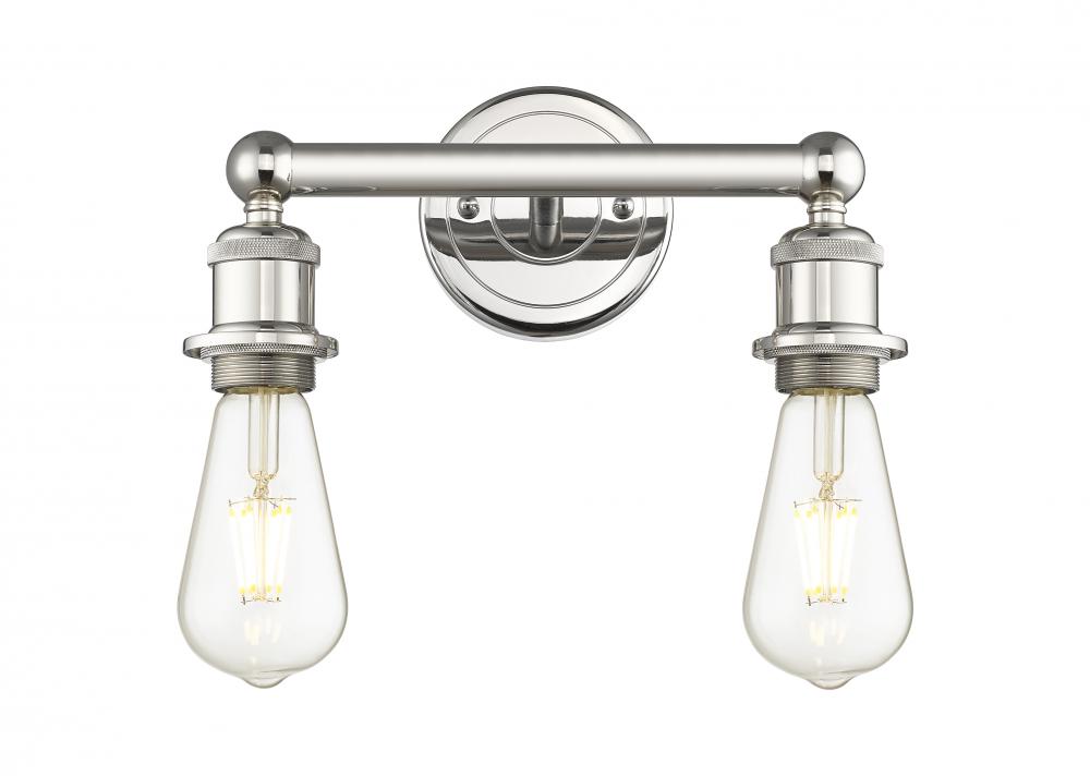 Edison - 2 Light - 11 inch - Polished Nickel - Bath Vanity Light