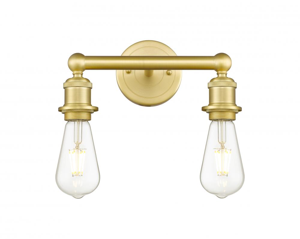 Edison - 2 Light - 11 inch - Satin Gold - Bath Vanity Light
