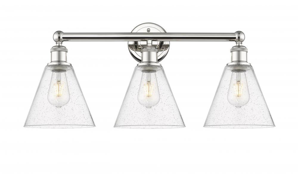 Berkshire - 3 Light - 26 inch - Polished Nickel - Bath Vanity Light