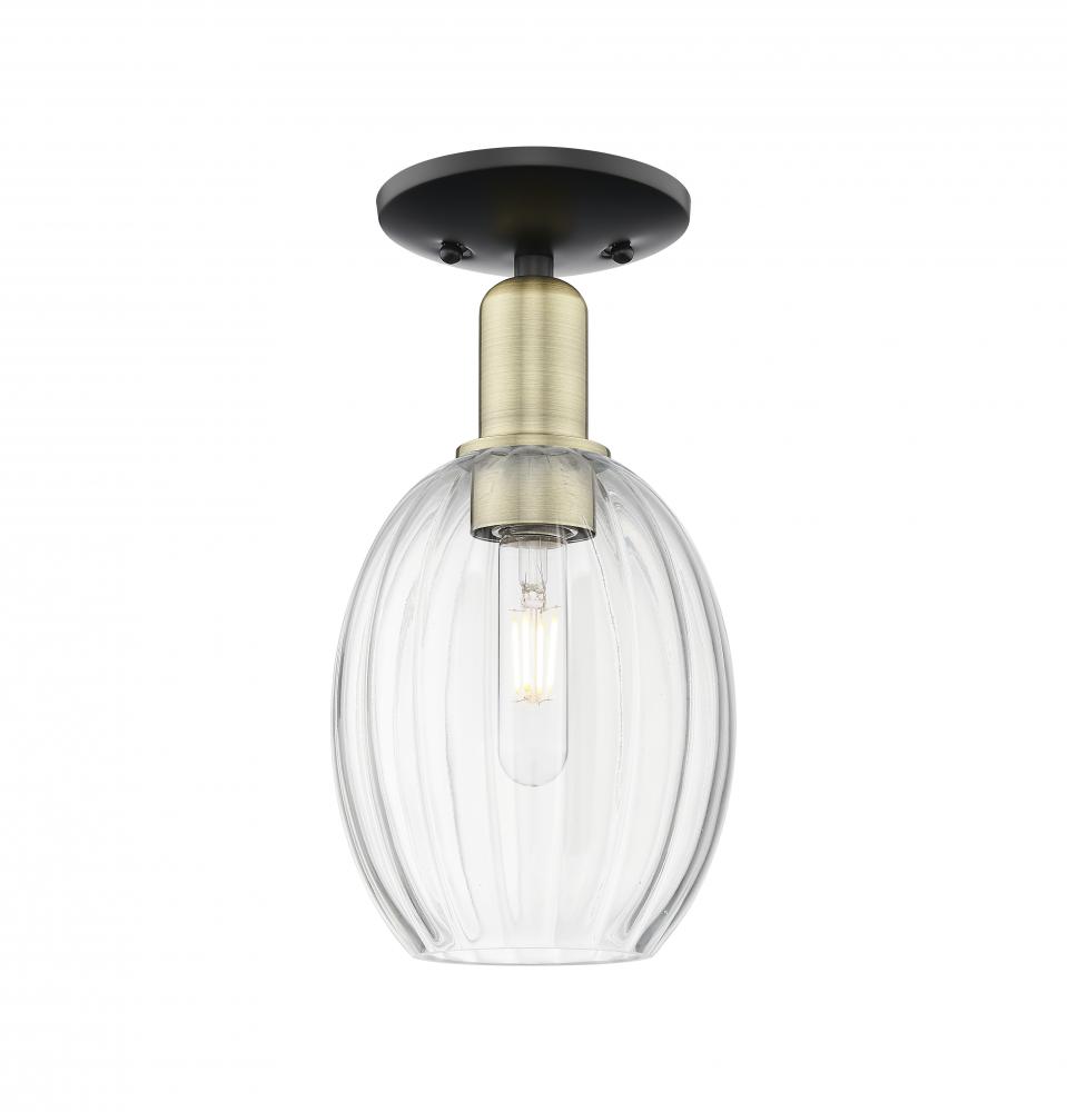 Preston - 1 Light - 6 inch - Black Antique Brass - Semi-Flush Mount