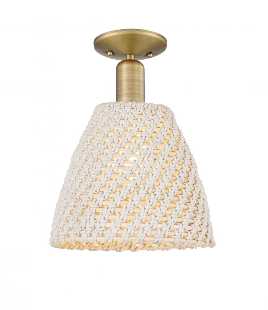 Bristol Natural - 1 Light - 6 inch - Brushed Brass - Semi-Flush Mount