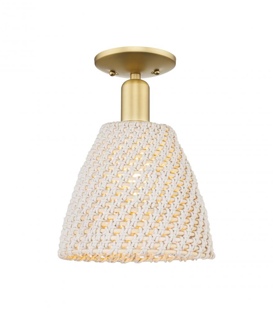 Bristol Natural - 1 Light - 6 inch - Satin Gold - Semi-Flush Mount