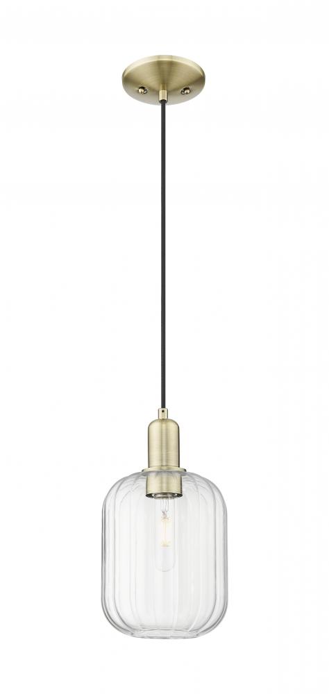 Preston - 1 Light - 6 inch - Antique Brass - Cord hung - Mini Pendant