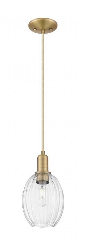 Preston - 1 Light - 6 inch - Brushed Brass - Cord hung - Mini Pendant