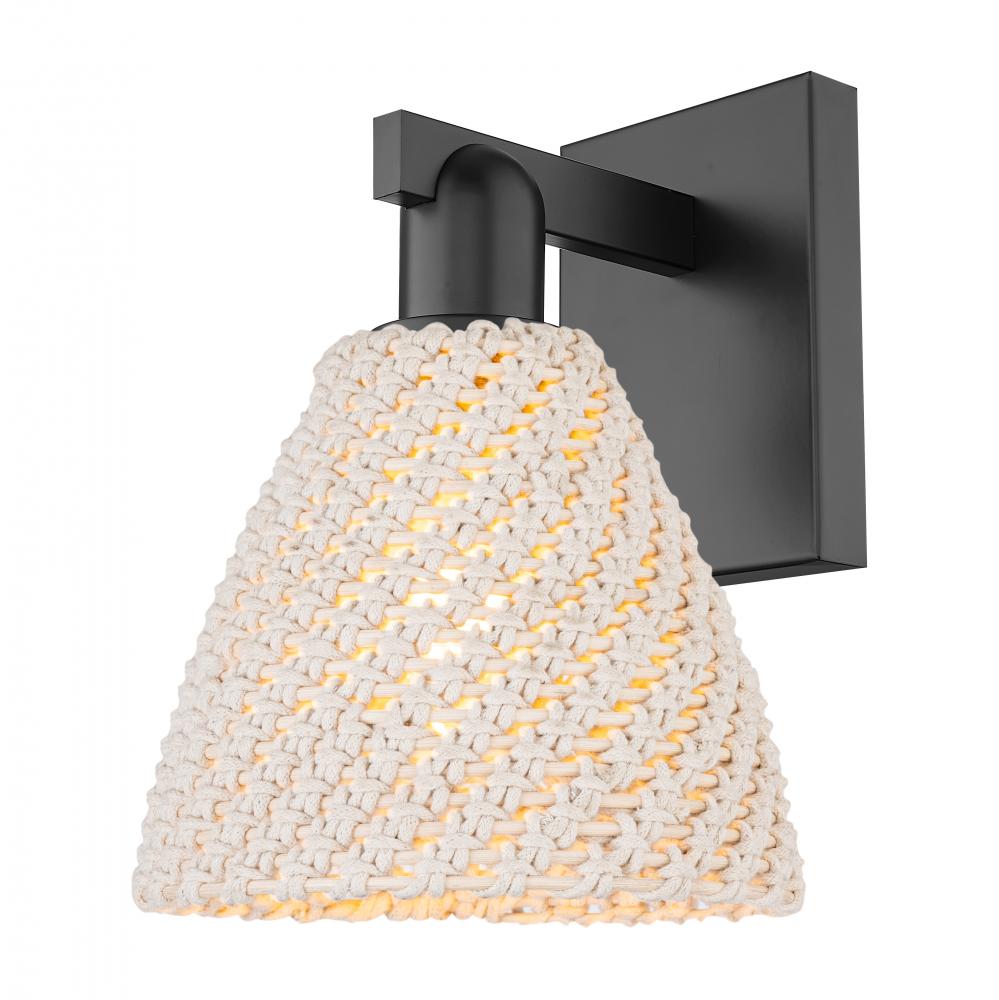 Bristol Natural - 1 Light - 6 inch - Matte Black - Sconce