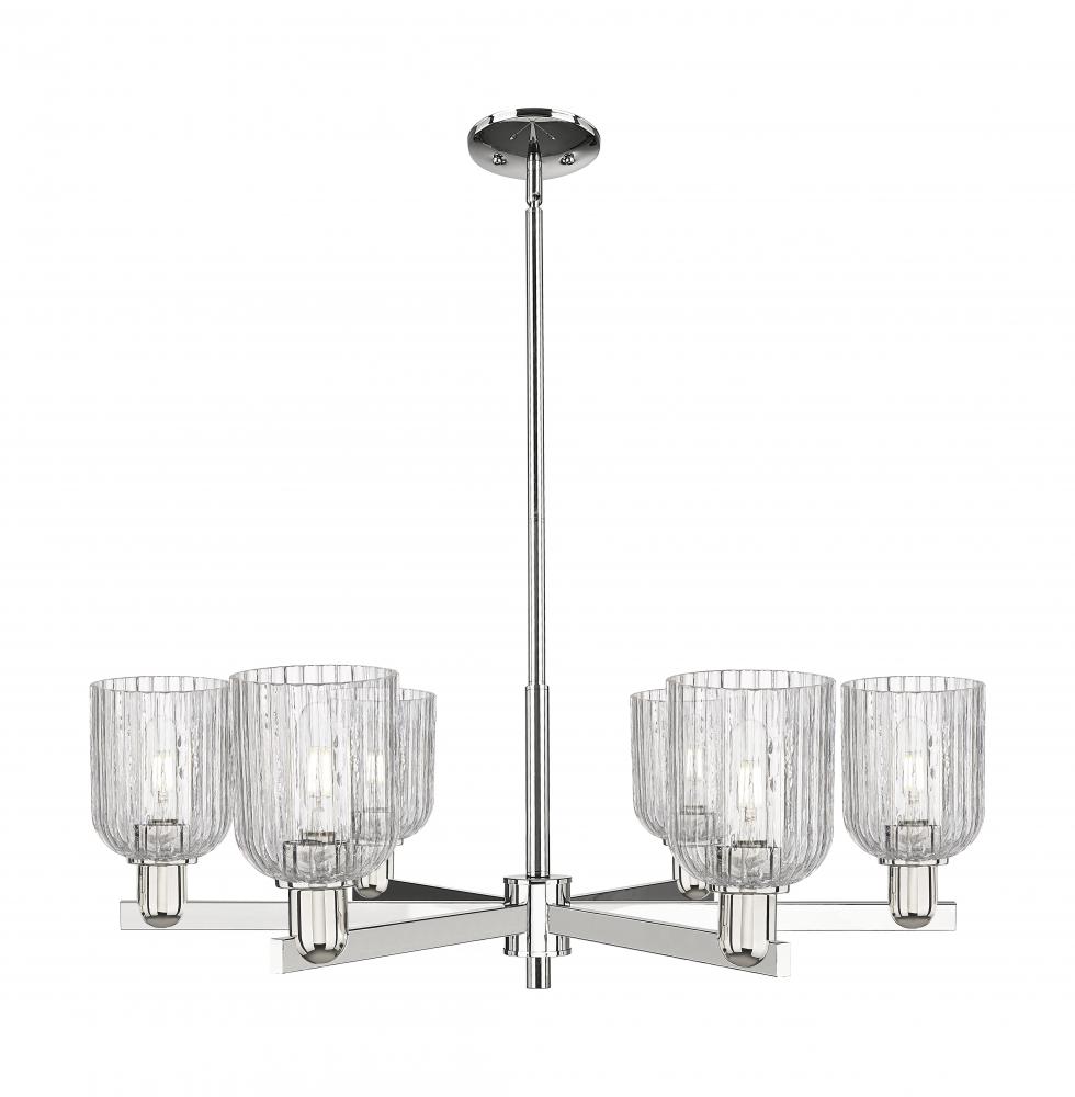 Bridal Veil - 6 Light - 24 inch - Polished Nickel - Chandelier