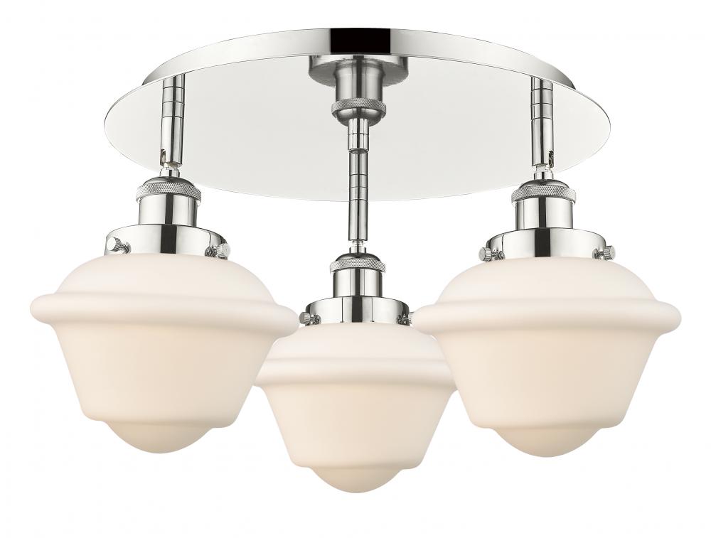 Oxford - 3 Light - 19 inch - Polished Nickel - Flush Mount