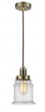 Innovations Lighting 100AB-10BR-0H-AB-G184 - Whitney - 1 Light - 8 inch - Antique Brass - Cord hung - Mini Pendant