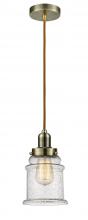 Innovations Lighting 100AB-10CR-0H-AB-G184 - Whitney - 1 Light - 8 inch - Antique Brass - Cord hung - Mini Pendant