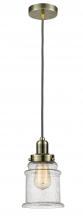 Innovations Lighting 100AB-10GY-0H-AB-G184 - Whitney - 1 Light - 8 inch - Antique Brass - Cord hung - Mini Pendant