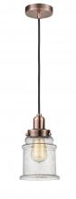 Innovations Lighting 100AC-10BK-0H-AC-G184 - Whitney - 1 Light - 8 inch - Antique Copper - Cord hung - Mini Pendant