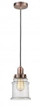 Innovations Lighting 100AC-10GY-0H-AC-G184 - Whitney - 1 Light - 8 inch - Antique Copper - Cord hung - Mini Pendant