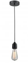 Innovations Lighting 100BK-10BW-2BK - Winchester - 1 Light - 2 inch - Matte Black - Cord hung - Mini Pendant