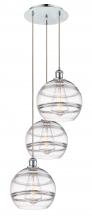 Innovations Lighting 113B-3P-PC-G556-10CL - Rochester - 3 Light - 17 inch - Polished Chrome - Cord hung - Multi Pendant