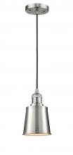 Innovations Lighting 201C-SN-M9-SN - Addison - 1 Light - 5 inch - Brushed Satin Nickel - Cord hung - Mini Pendant