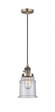 Innovations Lighting 201CSW-AB-G184 - Canton - 1 Light - 6 inch - Antique Brass - Cord hung - Mini Pendant