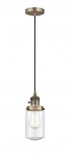 Innovations Lighting 201CSW-BB-G314 - Dover - 1 Light - 5 inch - Brushed Brass - Cord hung - Mini Pendant