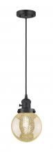 Innovations Lighting 201CSW-BK-G208-6 - Beacon - 1 Light - 6 inch - Matte Black - Cord hung - Mini Pendant