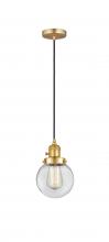 Innovations Lighting 201CSW-SG-G202-6 - Beacon - 1 Light - 6 inch - Satin Gold - Cord hung - Mini Pendant