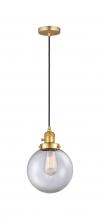 Innovations Lighting 201CSW-SG-G202-8 - Beacon - 1 Light - 8 inch - Satin Gold - Cord hung - Mini Pendant