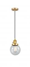 Innovations Lighting 201CSW-SG-G204-6 - Beacon - 1 Light - 6 inch - Satin Gold - Cord hung - Mini Pendant