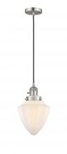 Innovations Lighting 201CSW-SN-G661-7 - Bullet - 1 Light - 7 inch - Brushed Satin Nickel - Cord hung - Mini Pendant