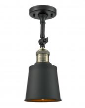 Innovations Lighting 201F-BAB-M9-BK - Addison - 1 Light - 5 inch - Black Antique Brass - Semi-Flush Mount
