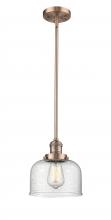Innovations Lighting 201S-AC-G74-LED - Bell - 1 Light - 8 inch - Antique Copper - Stem Hung - Mini Pendant