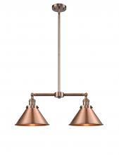 Innovations Lighting 209-AC-M10-AC-LED - Briarcliff - 2 Light - 21 inch - Antique Copper - Stem Hung - Adjustable Island Light