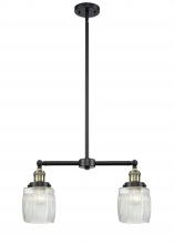 Innovations Lighting 209-BAB-G302-LED - Colton - 2 Light - 22 inch - Black Antique Brass - Stem Hung - Adjustable Island Light