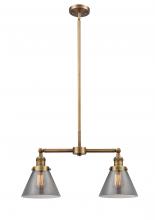 Innovations Lighting 209-BB-G43-LED - Cone - 2 Light - 21 inch - Brushed Brass - Stem Hung - Adjustable Island Light