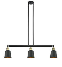 Innovations Lighting 213-BAB-M9-BK - Addison - 3 Light - 38 inch - Black Antique Brass - Stem Hung - Island Light