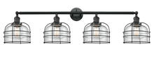 Innovations Lighting 215-BK-G72-CE - Bell Cage - 4 Light - 44 inch - Matte Black - Bath Vanity Light