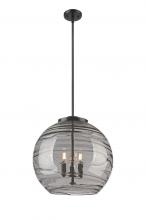 Innovations Lighting 221-3S-BK-G1213-18SM - Athens Deco Swirl - 3 Light - 18 inch - Matte Black - Cord hung - Pendant