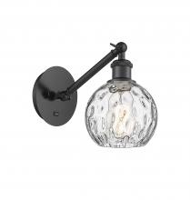 Innovations Lighting 317-1W-BK-G1215-6 - Athens Water Glass - 1 Light - 6 inch - Matte Black - Adjustable Sconce