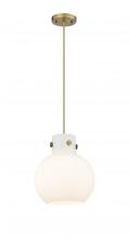 Innovations Lighting 410-1PM-BB-G410-10WH - Newton Sphere - 1 Light - 10 inch - Brushed Brass - Cord hung - Mini Pendant