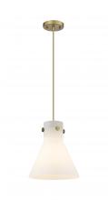 Innovations Lighting 410-1PM-BB-G411-10WH - Newton Cone - 1 Light - 10 inch - Brushed Brass - Cord hung - Pendant