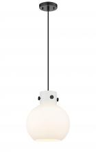 Innovations Lighting 410-1PM-BK-G410-10WH - Newton Sphere - 1 Light - 10 inch - Matte Black - Cord hung - Mini Pendant