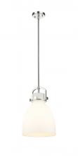 Innovations Lighting 410-1SM-PN-G412-10WH - Newton Bell - 1 Light - 10 inch - Polished Nickel - Mini Pendant