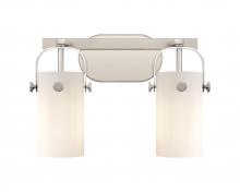 Innovations Lighting 423-2W-SN-G423-7WH - Pilaster - 2 Light - 15 inch - Brushed Satin Nickel - Bath Vanity Light