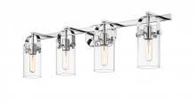 Innovations Lighting 423-4W-PC-4CL - Pilaster - 4 Light - 35 inch - Polished Chrome - Bath Vanity Light