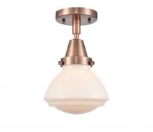 Innovations Lighting 447-1C-AC-G321 - Olean - 1 Light - 7 inch - Antique Copper - Flush Mount