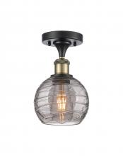 Innovations Lighting 516-1C-BAB-G1213-6SM - Athens Deco Swirl - 1 Light - 6 inch - Black Antique Brass - Semi-Flush Mount