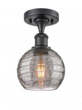 Innovations Lighting 516-1C-BK-G1213-6SM - Athens Deco Swirl - 1 Light - 6 inch - Matte Black - Semi-Flush Mount