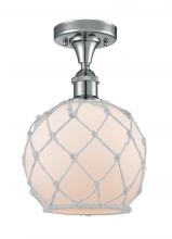 Innovations Lighting 516-1C-PC-G121-8RW - Farmhouse Rope - 1 Light - 8 inch - Polished Chrome - Semi-Flush Mount