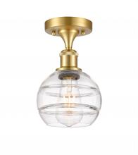 Innovations Lighting 516-1C-SG-G556-6CL - Rochester - 1 Light - 6 inch - Satin Gold - Semi-Flush Mount