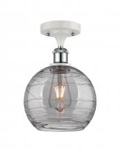 Innovations Lighting 516-1C-WPC-G1213-8SM - Athens Deco Swirl - 1 Light - 8 inch - White Polished Chrome - Semi-Flush Mount